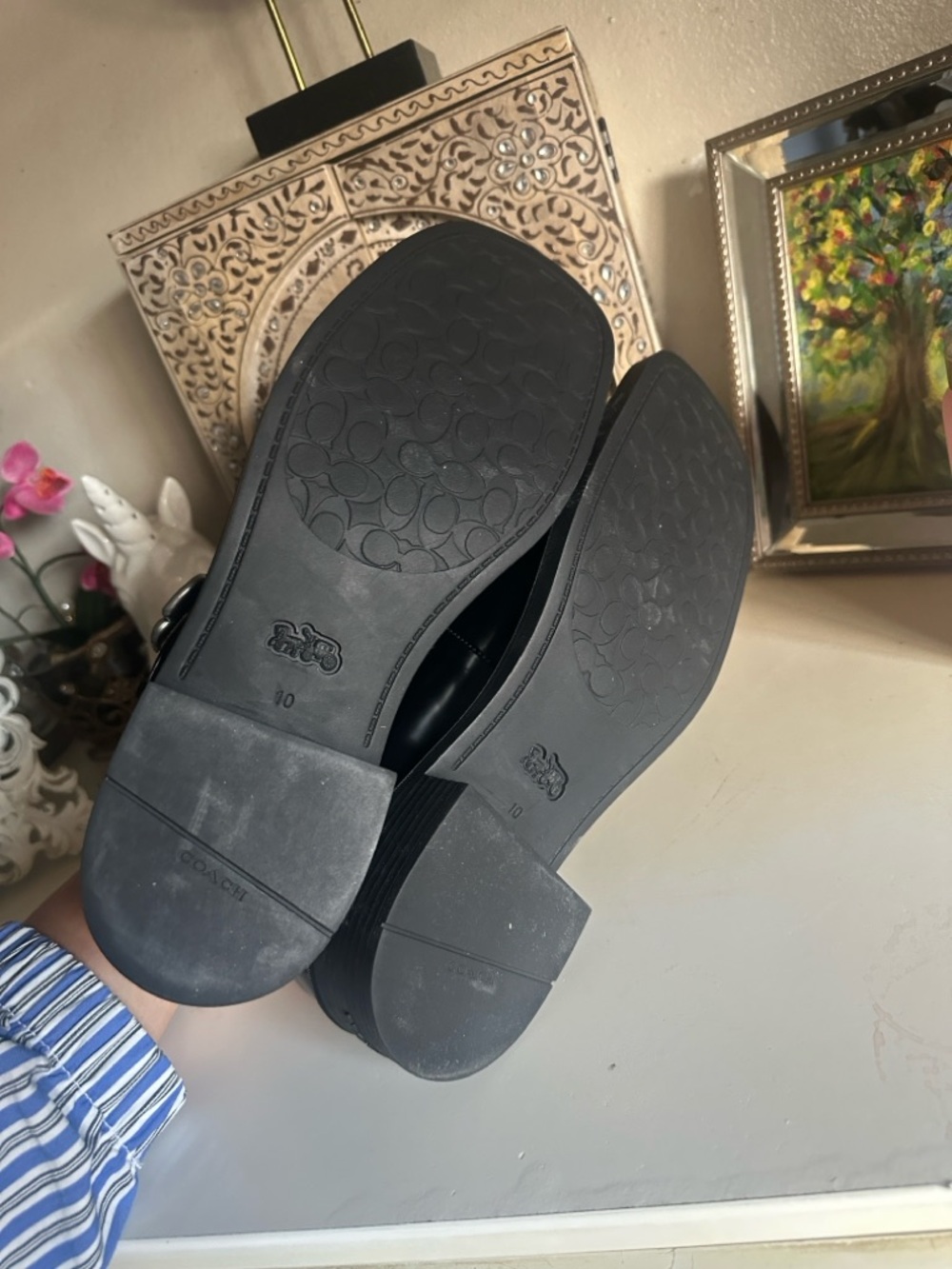 COACH Tea Rose 🌹 Leather Mary Janes SZ 10 - Picture 6 of 6
